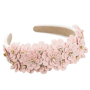 Pink Floral Rhinestone Headband